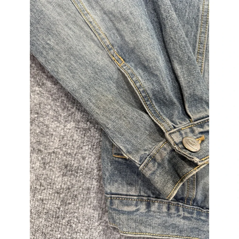 Disney Studio Collection Jacket Mens Large Blue Denim Jack Skellington Halloween